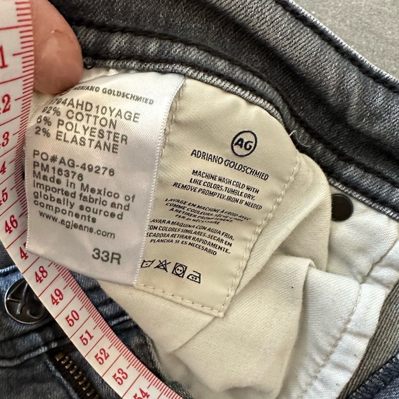 Adriano Goldschmied Jeans Mens 33 X32 Gray Everett Slim Straight Denim Jeans - Picture 3 of 6